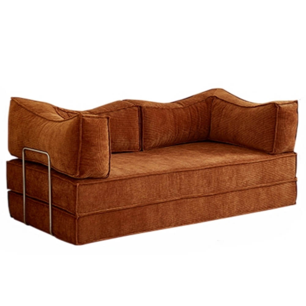 데일리유즈 빈티지 접이식 소파베드 모듈 소파 침대 레트로 쇼파베드, 오렌지 557,000원