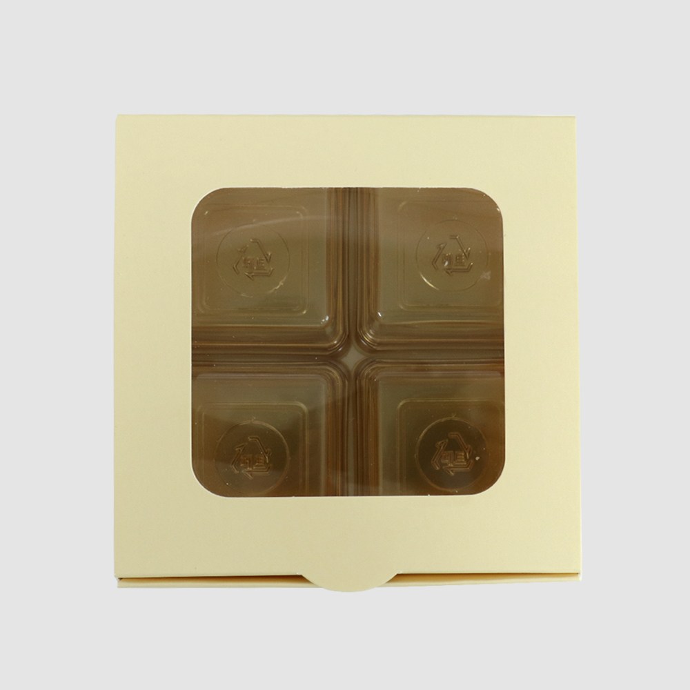 라라패키지 화과자 4구 사각창상자 떡포장 디저트상자, 50개, 옐로우 25,000원