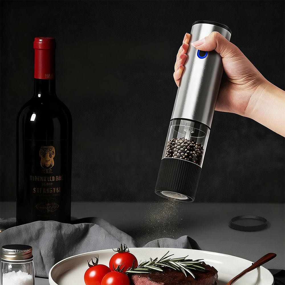 SMABAT 전동 소금 후추 그라이더 후추통 스텐 후추 그라이더 굵기 5단계 조절 Type-C 충전 11,900원