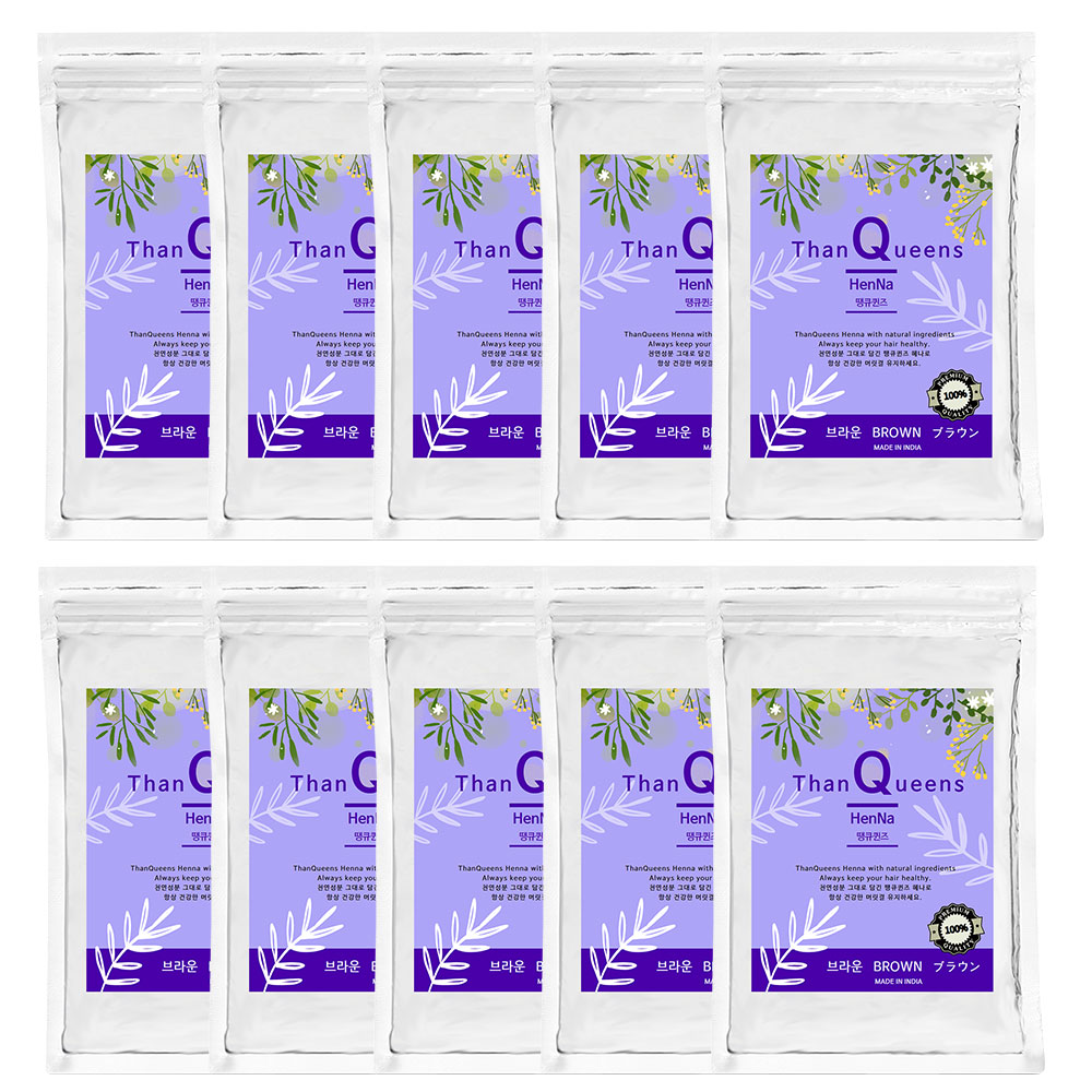 땡큐퀸즈헤나 천연염색 새치 흰머리 모발 관리, 10개, 브라운10 117,000원