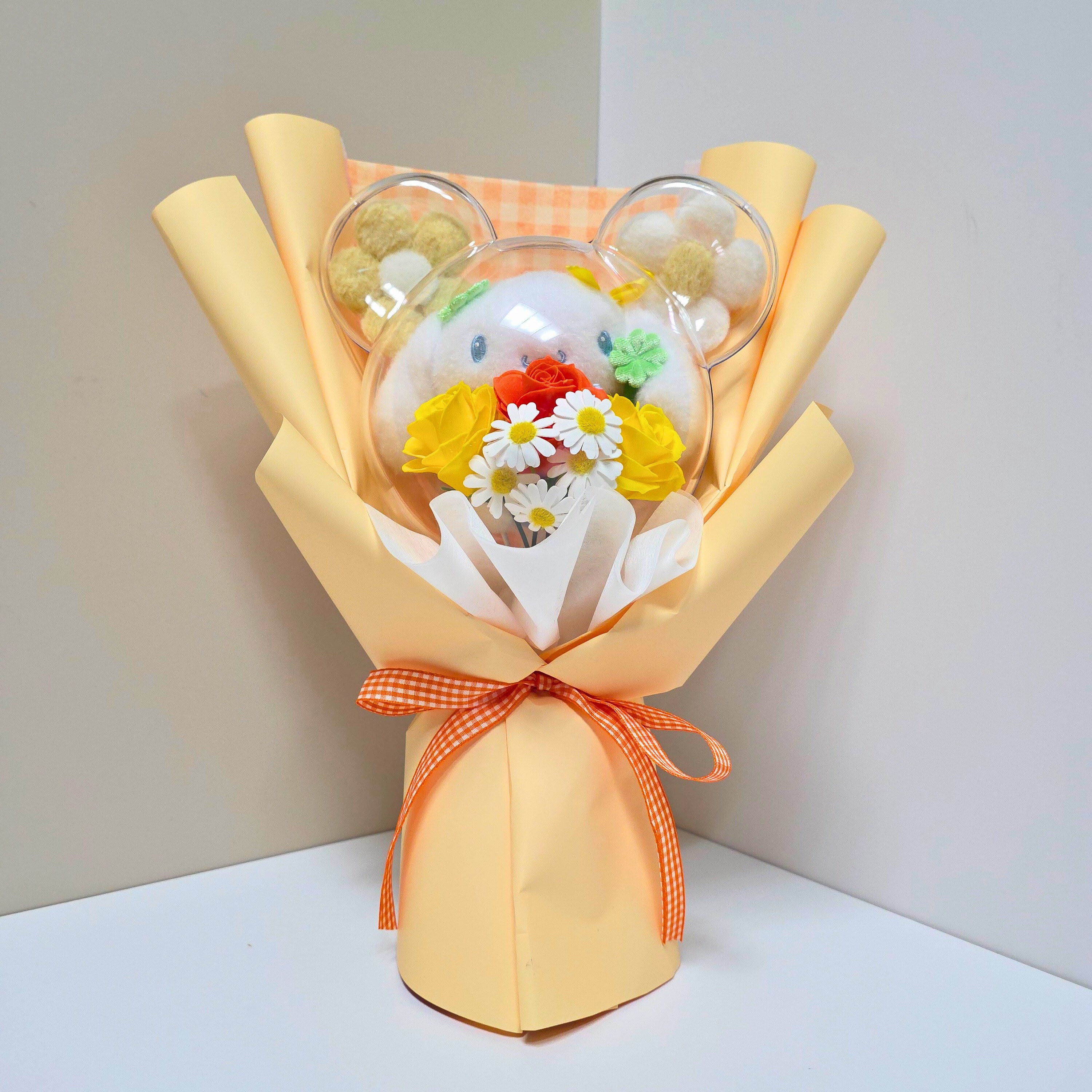 플라워허니B 네잎클로버 산리오 아크릴 인형꽃다발  + 쇼핑백 세트 졸업식 학예회 생일선물 32,000원