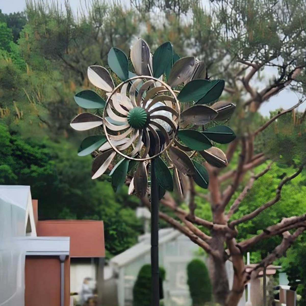태양광 철제 정원 대형 바람개비 관리 조형물 가꾸기 소품 야외 조명 마당 꾸미기 테라스 가로등, 02. 초록 40,900원