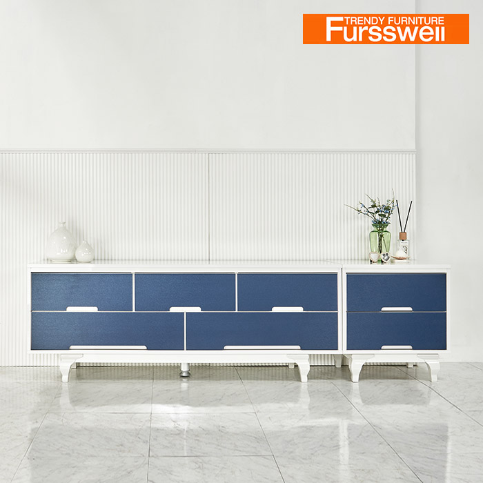 퍼스웰 샤이닝 UV하이그로시 2160-2단 거실장TV장(NL_010), 네이비 473,000원