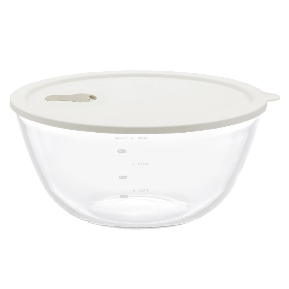 리본제이 내열유리 계량 믹싱볼 + 실리콘 스팀홀 뚜껑 세트 2.7L 10,960원