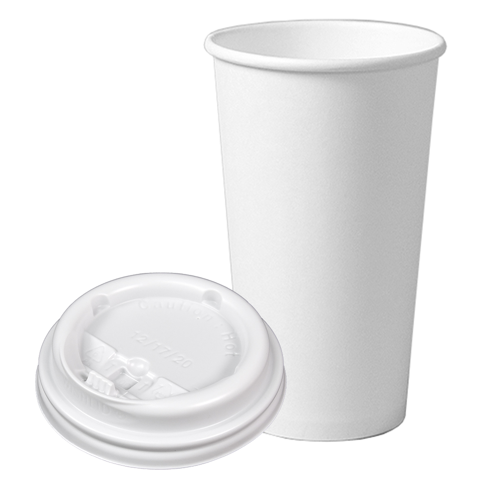 테이크아웃 종이컵 16온스 (480ml) 종이컵 + 개폐형 백색 리드 1박스(1000개) 뚜껑포함 76,200원