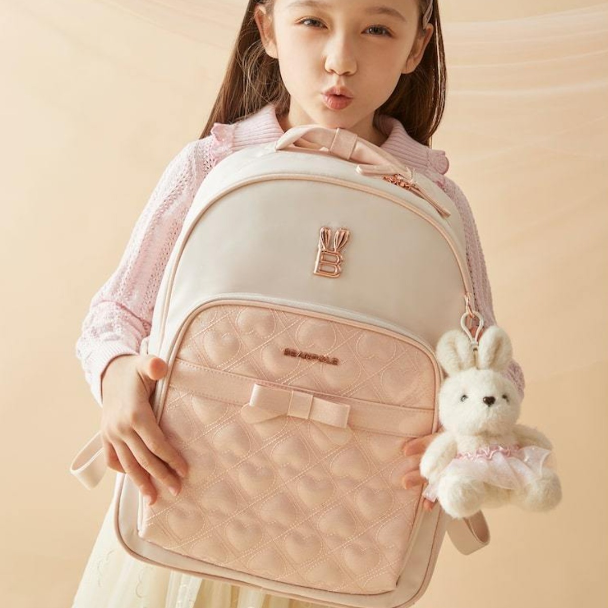 [국내백화점] 빈폴키즈 리본 퀼팅 여아 책가방 세트 신학기 초등학생 백팩 217,420원