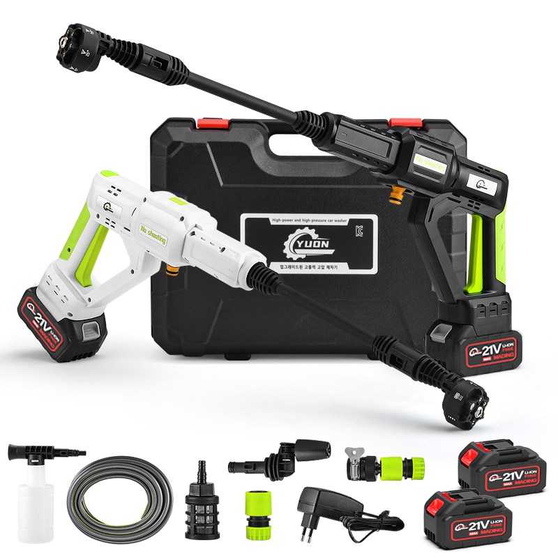 YUON 독일 충전 고압 세척기 무선모터식 쏘고쏘고 365 고압 세차기 초강력 물분사기, 1개 99,000원