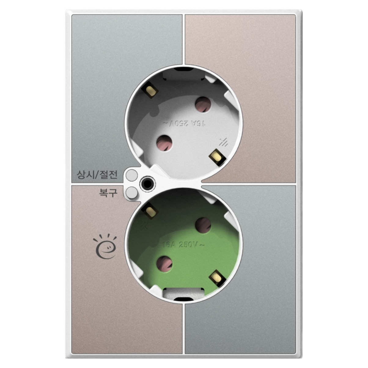 틸인스 갤러리 그린베이지 대기전력 자동차단 2구 콘센트 화이트 프레임 48,360원
