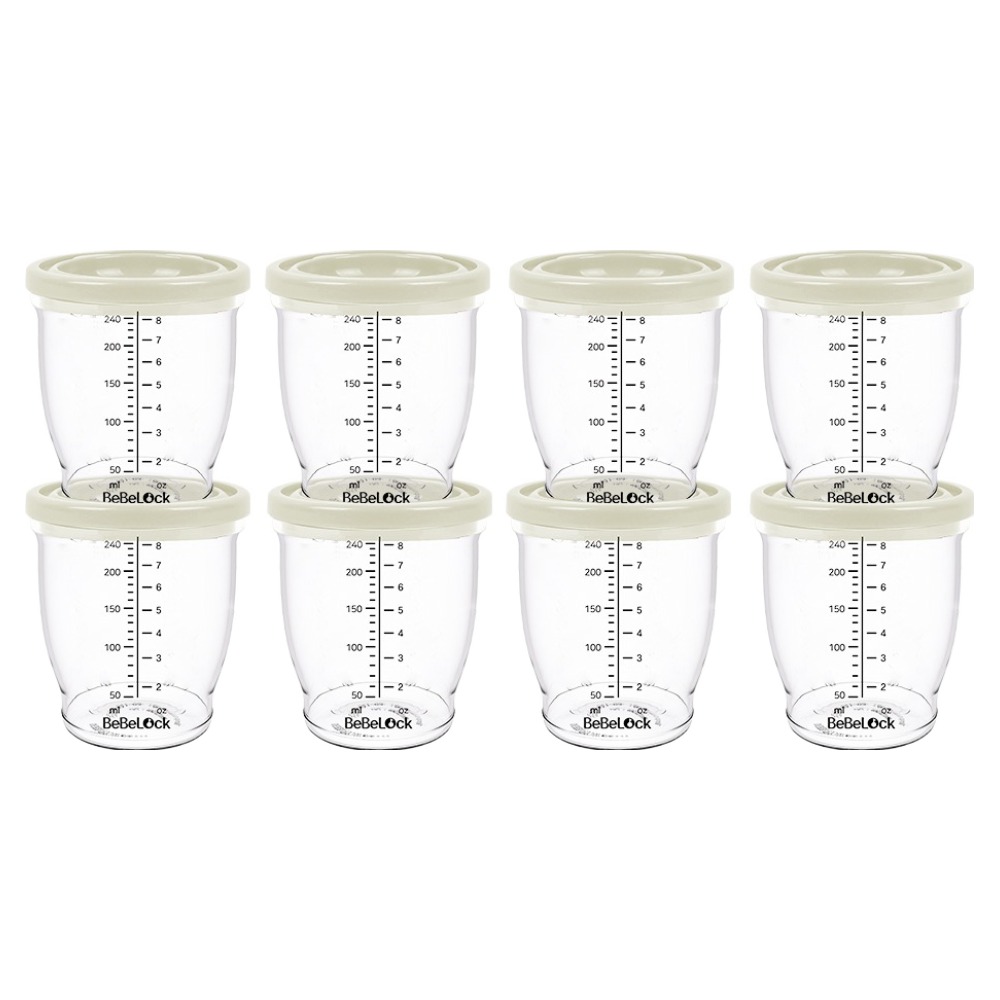 베베락 유아용 PP 밀폐 이유식 용기, 240ml, 크림, 8개 13,000원