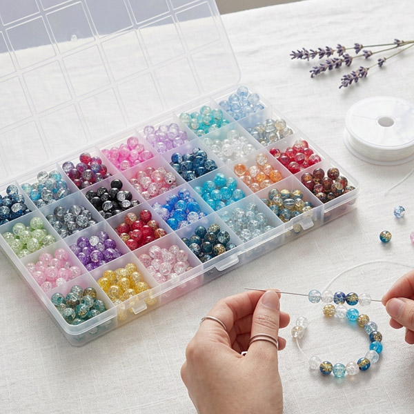 28칸 크리스탈 비즈 8mm 유리구슬 700pcs 크렉무늬 비즈구슬, 1개, 28칸 8mm 크렉 15,800원