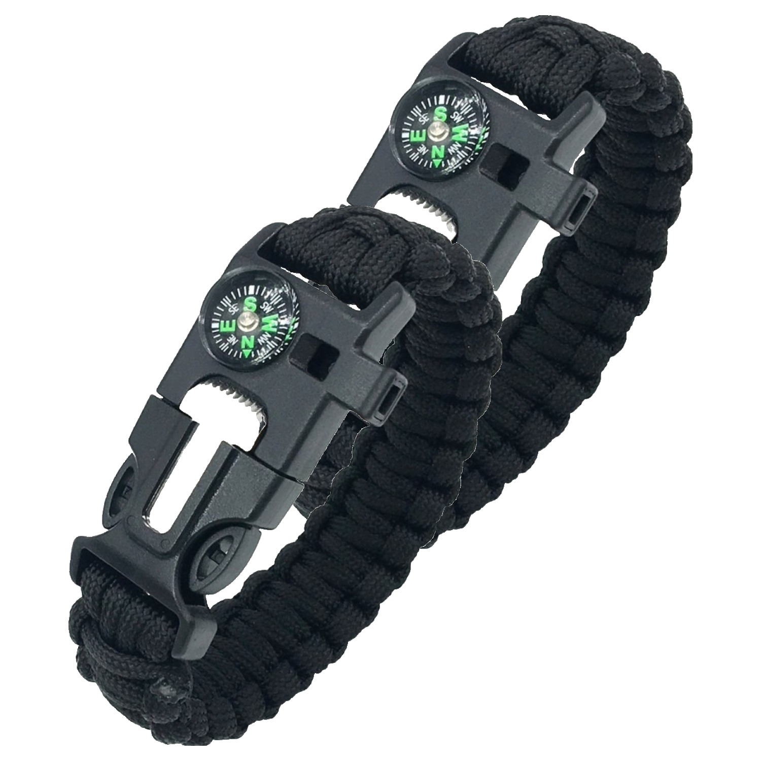 라운프 캠핑 아웃도어 파라코드 생존팔찌 2.5 x 25 cm, 블랙, 2개 5,120원