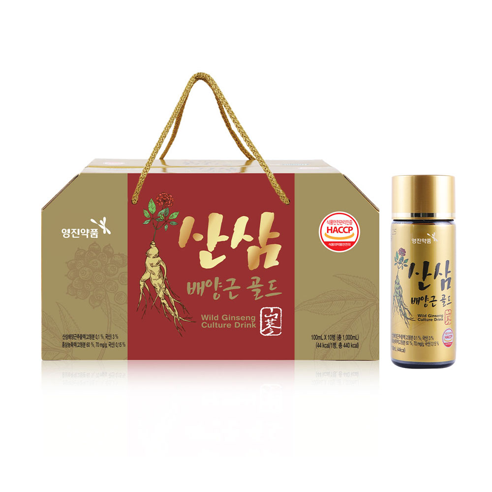 영진약품 산삼배양근 골드 홍삼 함유 프리미엄 활력 음료 선물용케이스, 50개, 100ml 58,170원