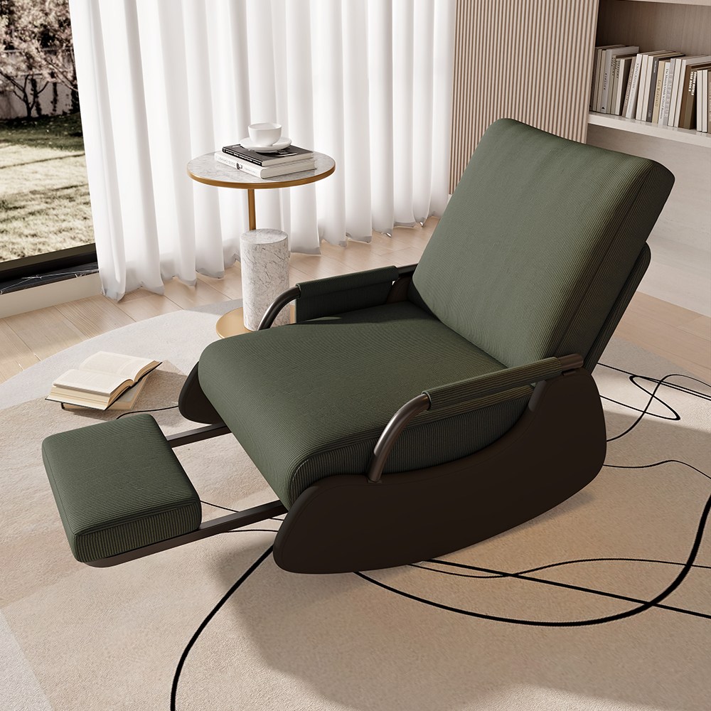 HAYIYA 폭 넓히기 길이 연장강화 뼈대 흔들의자 포근포근 5단 각도 조절 요람의자 편안한 독서 안락 의자 스윙 릴렉스 체어 슬립온 소파 1인용 쇼파, 1개, 말차 79,000원