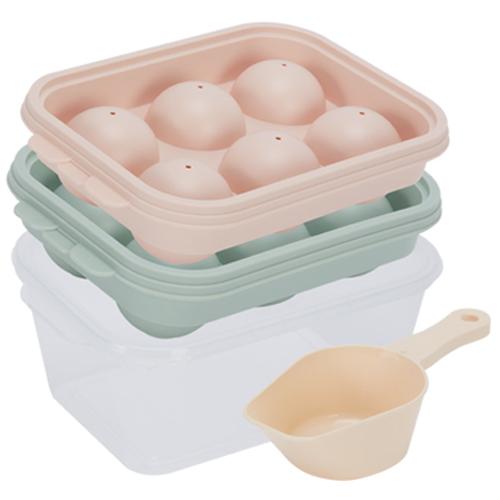 나누담 말랑 아이스볼 얼음트레이 6구 2p + 얼음보관통 + 스쿱 세트 9,900원