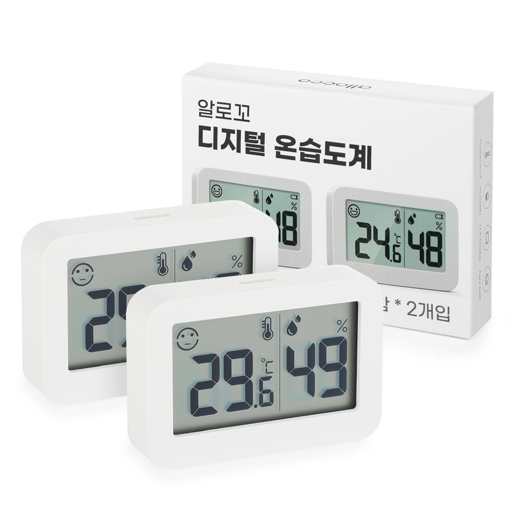 알로꼬 디지털 미니 온습도계, TH-MINI, 2개입, 건전지포함, 1개 13,800원