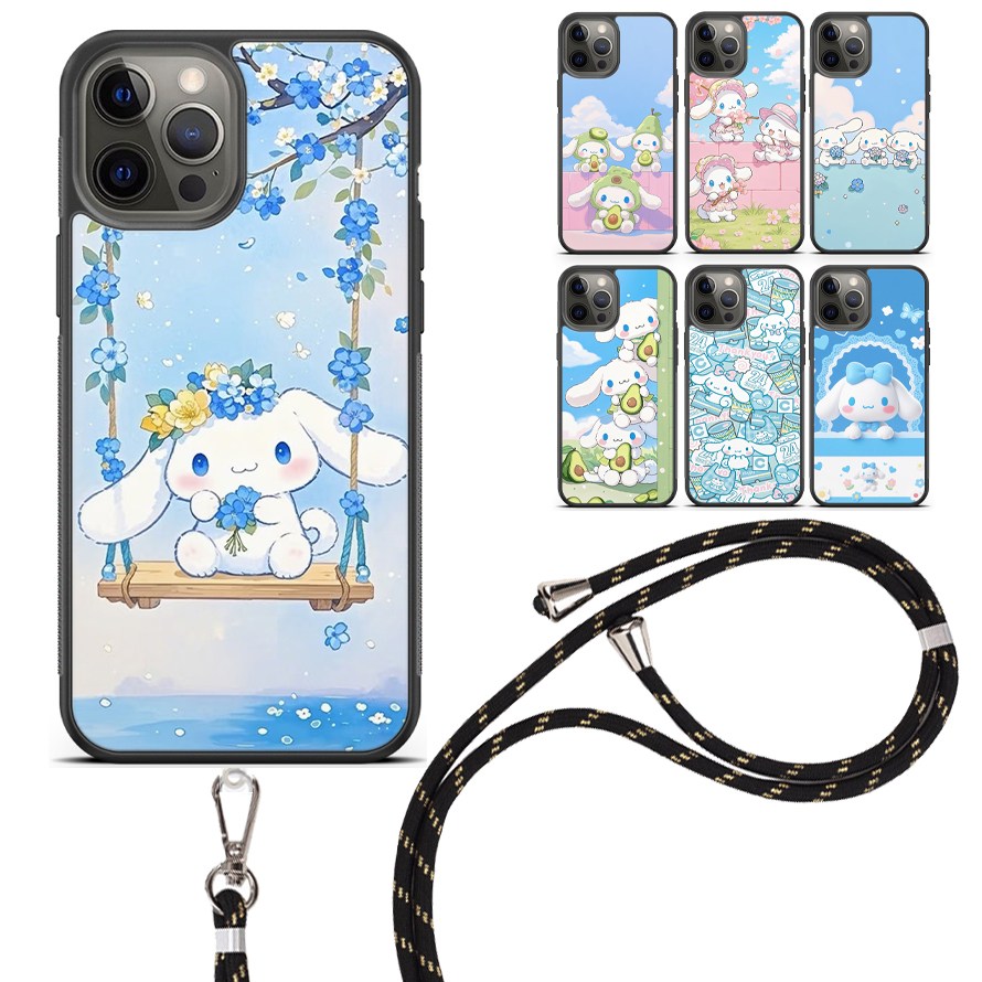 산리오 시나모롤 스트랩 케이스 아이폰5 아이폰6 아이폰7 아이폰8 아이폰SE2 아이폰SE3 X XR XS MAX 17,200원