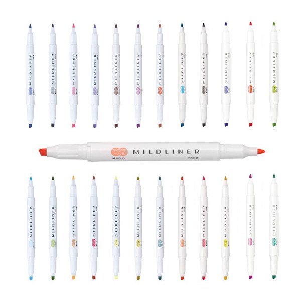 제브라 마일드라이너 형광펜 낱자루/25색 중 선택/이중닙/501786 1,500원