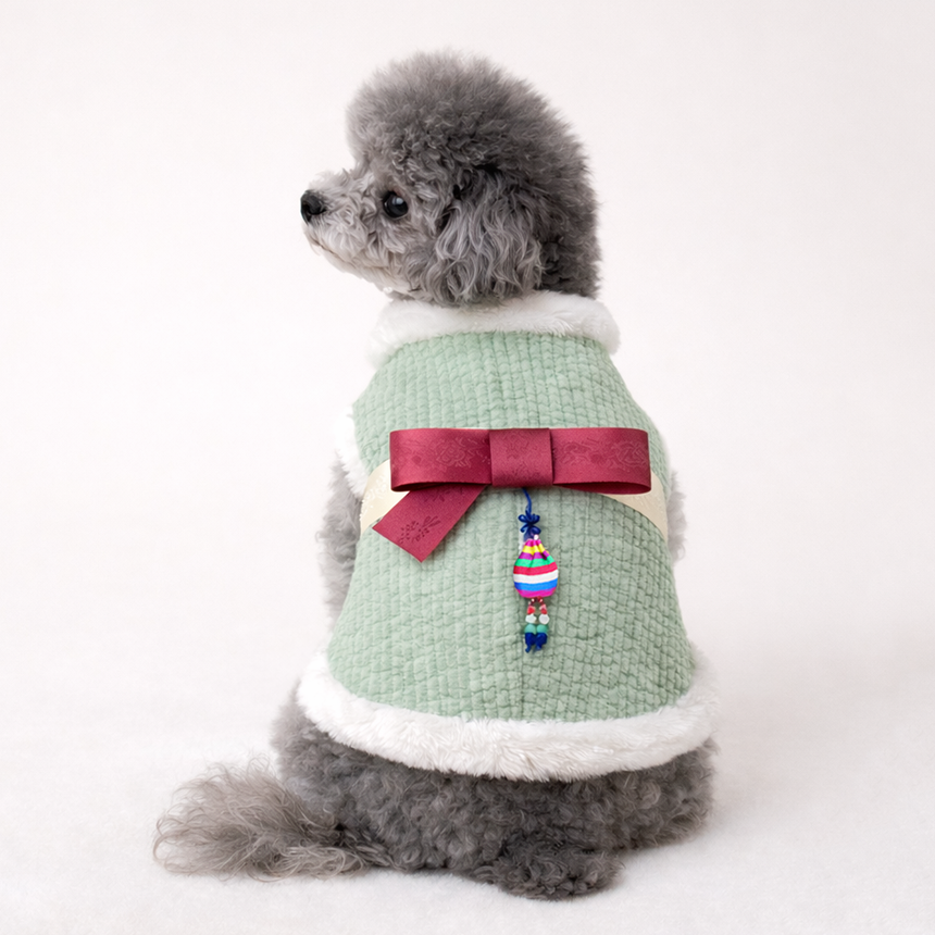 도기코디 애플 누빔배자 애견 강아지한복, 올리브그린, 1개 31,900원