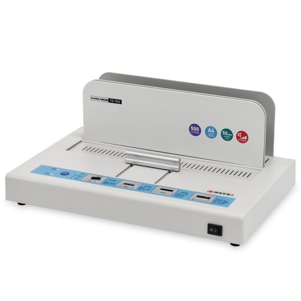 [제본기] 열접착제본기 TD-550 [전동식/A4/제본500매/최대두께50mm/알림음/가이드레버장착/제본물건조대/동시제본] [제품크기380*235*154mm], TD-550 104,000원