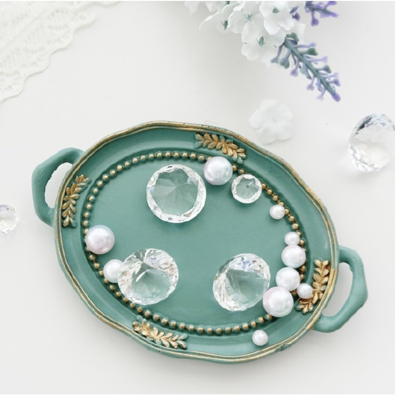 빈티지 미니 보관함 오브제 악세사리 트레이, 그린 11,900원