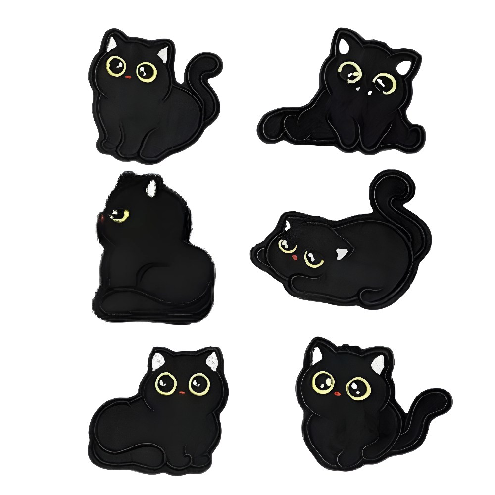 비브랜드 열접착식 스티커 블랙 고양이 와펜 6종 6,800원