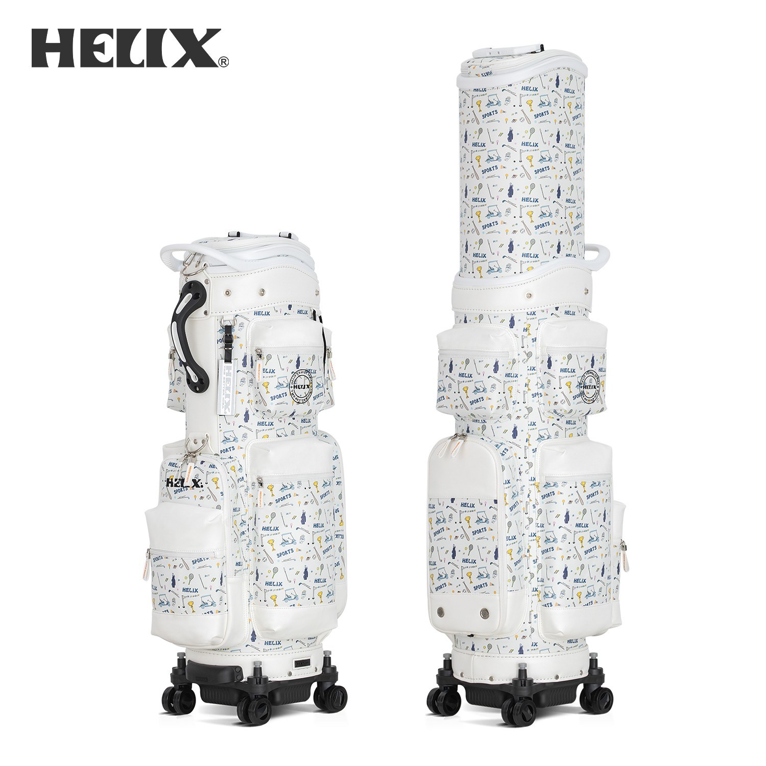HELIX 항공 여행 및 일상 사용을 위한 4개의 부드러운 회전 바퀴와 접이식 상단 커버가 있는 여성용 골프 가방 776,000원