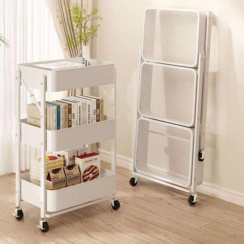 Frokom 무조립 철제 이동식 트롤리 다용도 수납 정리함 수납카트 틈새 선반, 화이트 23,230원