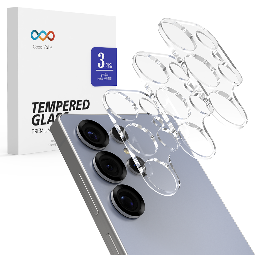 굿밸류 후면 카메라 렌즈 강화유리 보호 필름 3p 세트, 1세트 3,900원