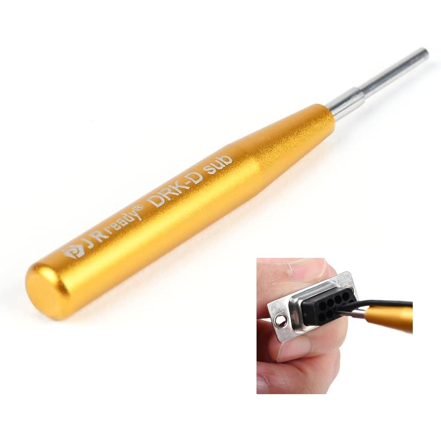 JRready DRK-D SUB 커넥터 핀 제거 툴 핀 삽입 추출기 TE AMP Harting Heavy Duty 5A Han DB 크림프 콘택트용 ID 0.07 OD 0.09, 1개 18,820원