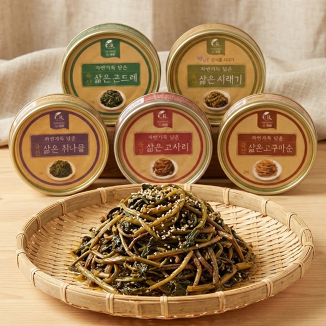 시래기 곤드레 고사리 취나물 고구마순 10캔 삶은 국산나물 열무상회, 10개, 120g 39,000원