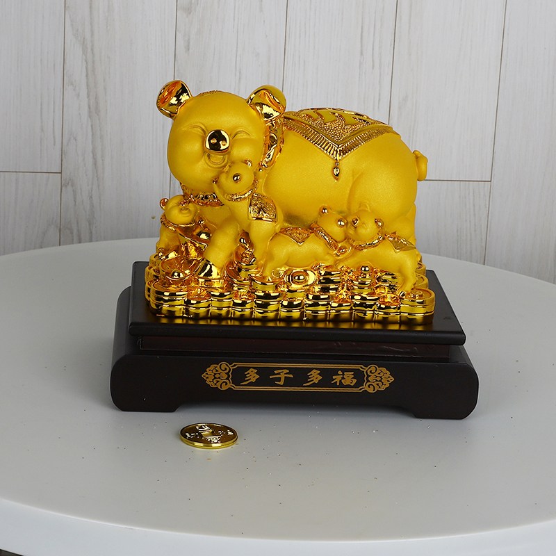 데일리데코 황금복 돼지가족-중 인테리어소품 저금통, 골드 37,900원