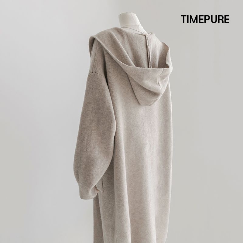 프리미엄 여성 겨울 봄 오버핏  롱 니트 코트 미니멀리스트 롱 후드 가디건 빅사이즈 가디건 36,800원