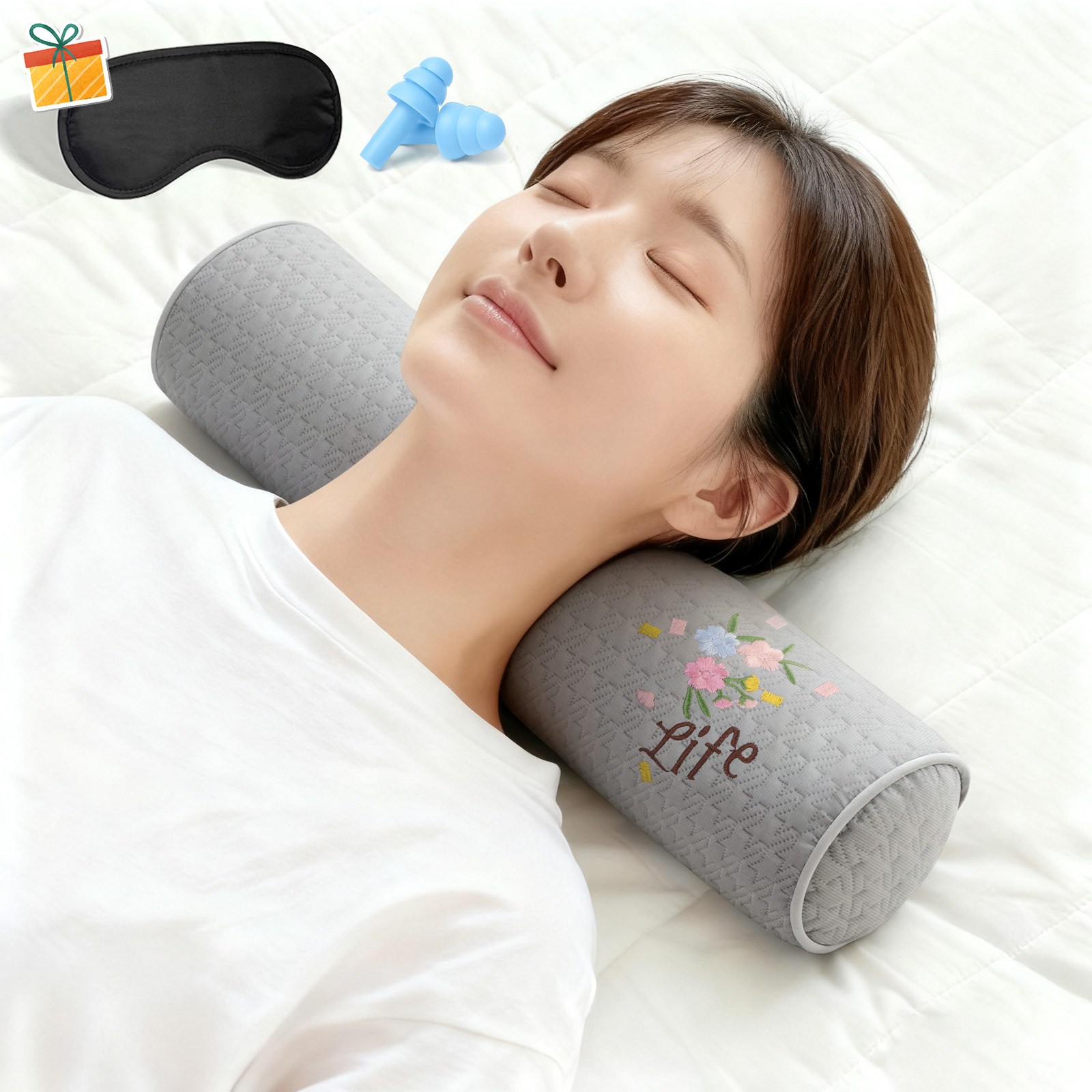 Norvee 인체공학 메밀 경추베개 3D 자수 디테일 높이조절 목지지 숙면 베개 거북목 완화 9,900원