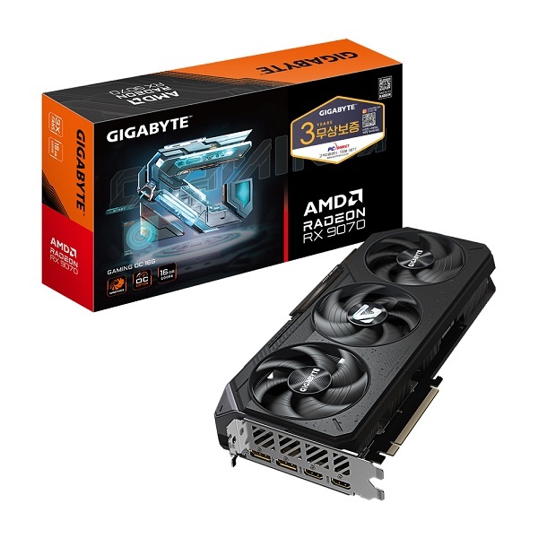 [GIGABYTE] 라데온 RX 9070 GAMING OC D6 16GB 피씨디렉트 968,900원