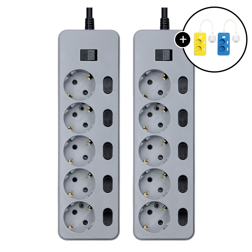 아이정 더좋은 멀티탭 개별 스위치 과부하차단 5구, 1개, 그레이, 2m 23,300원