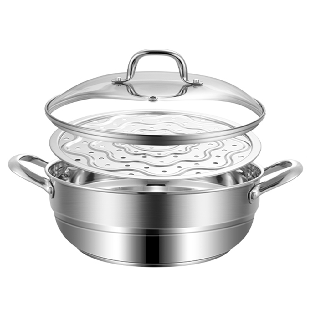 CookNest IH 인덕션 스텐 양수 만두 찜기 냄비 찜솥 전골 냄비, 1개, 30cm 24,800원