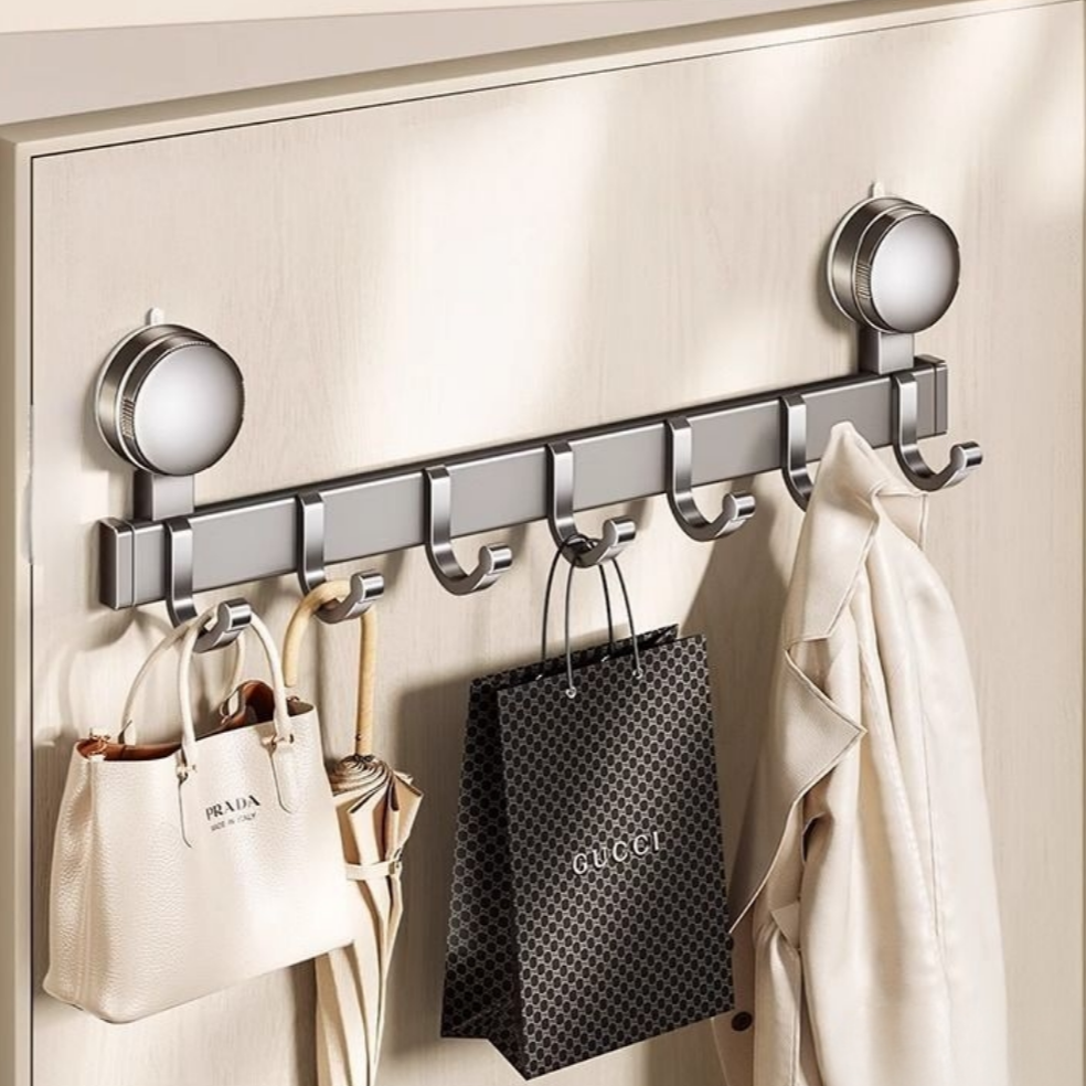 일상채움 2중 강력 흡착 벽부착 도어 행거 후크 고리 7구, 진그레이, 1개 12,900원