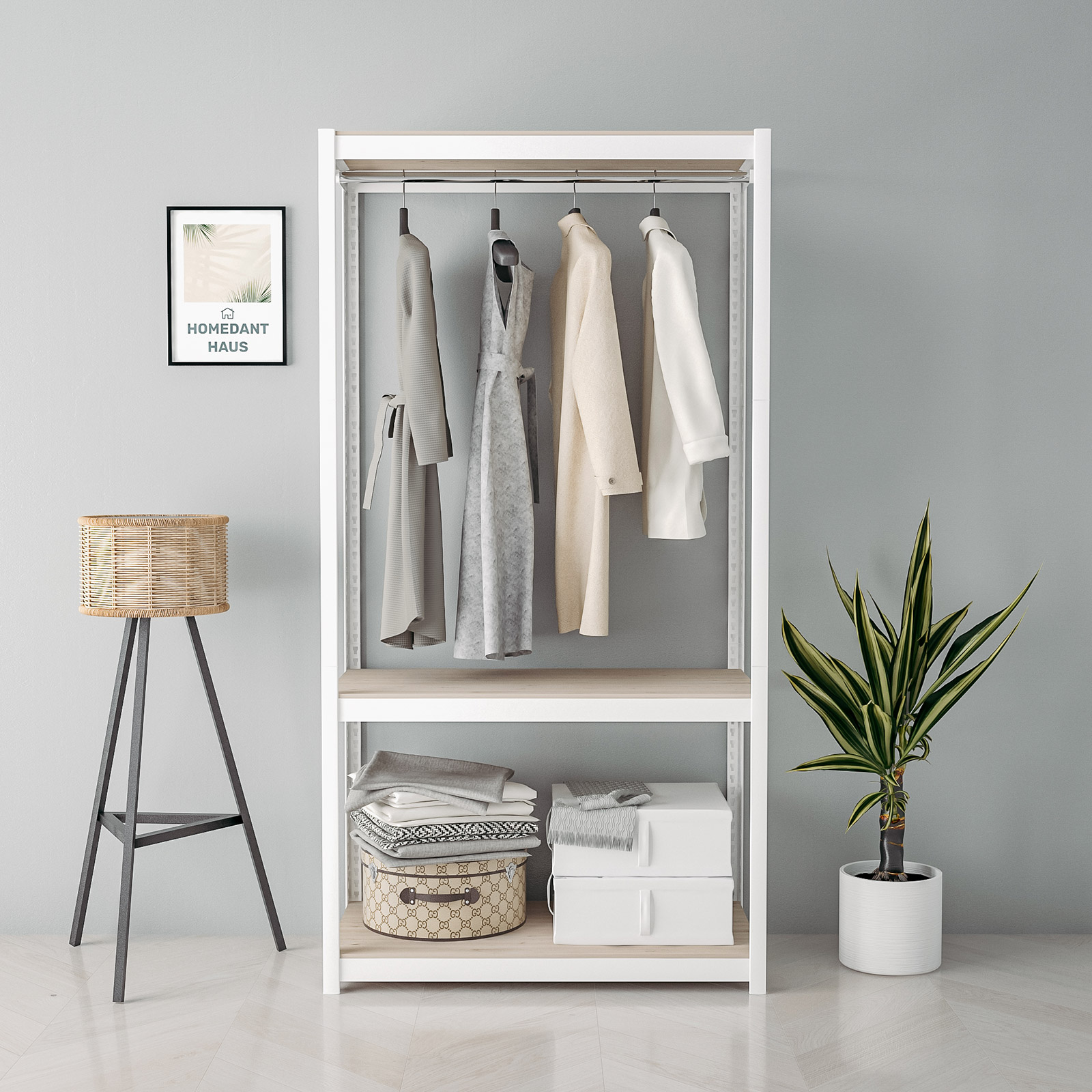 홈던트하우스 국내 제조 업그레이드형 무볼트 조립식 행거 107,600원