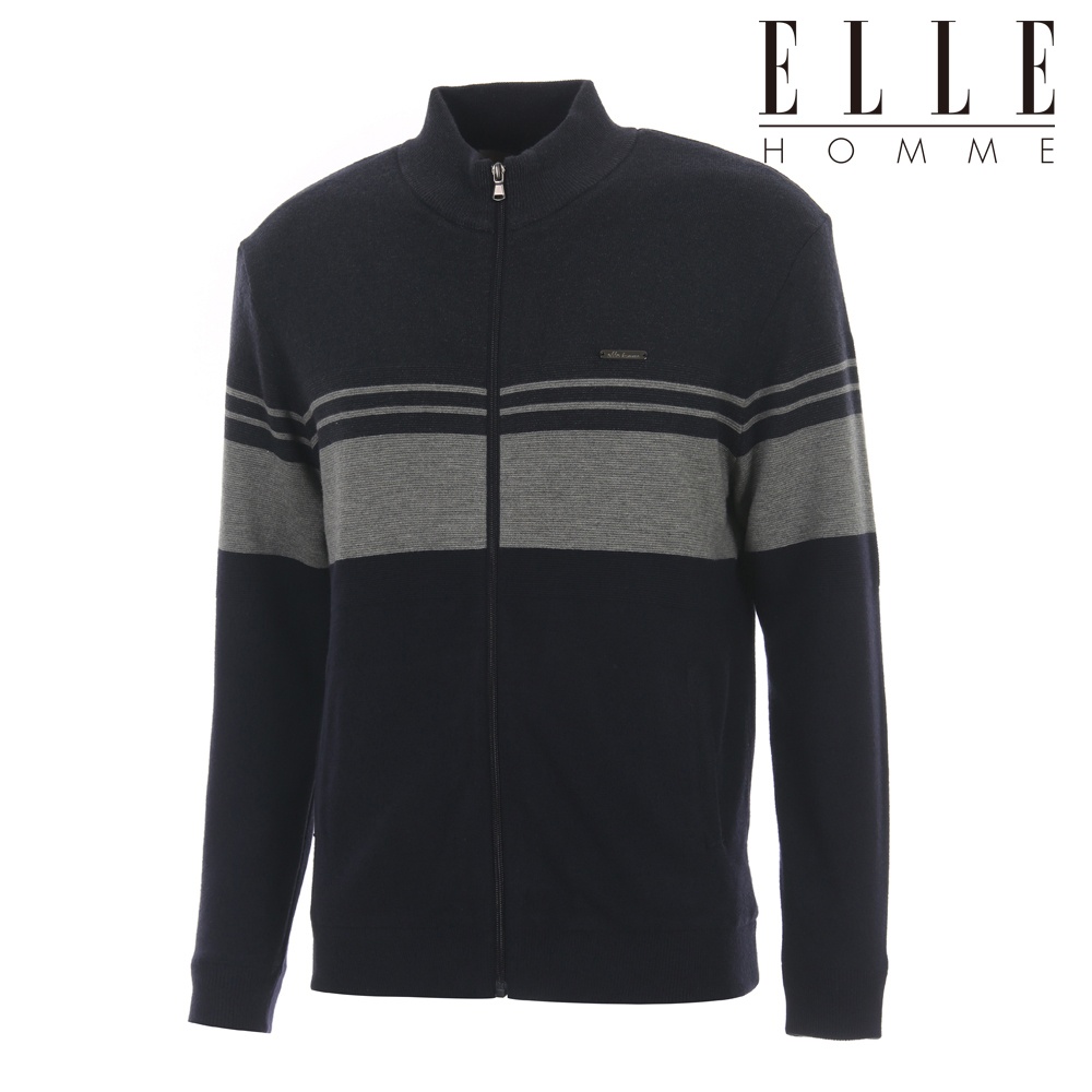 엘르 남성 캐주얼 블럭 배색 방풍 니트 집업 65400 139,000원