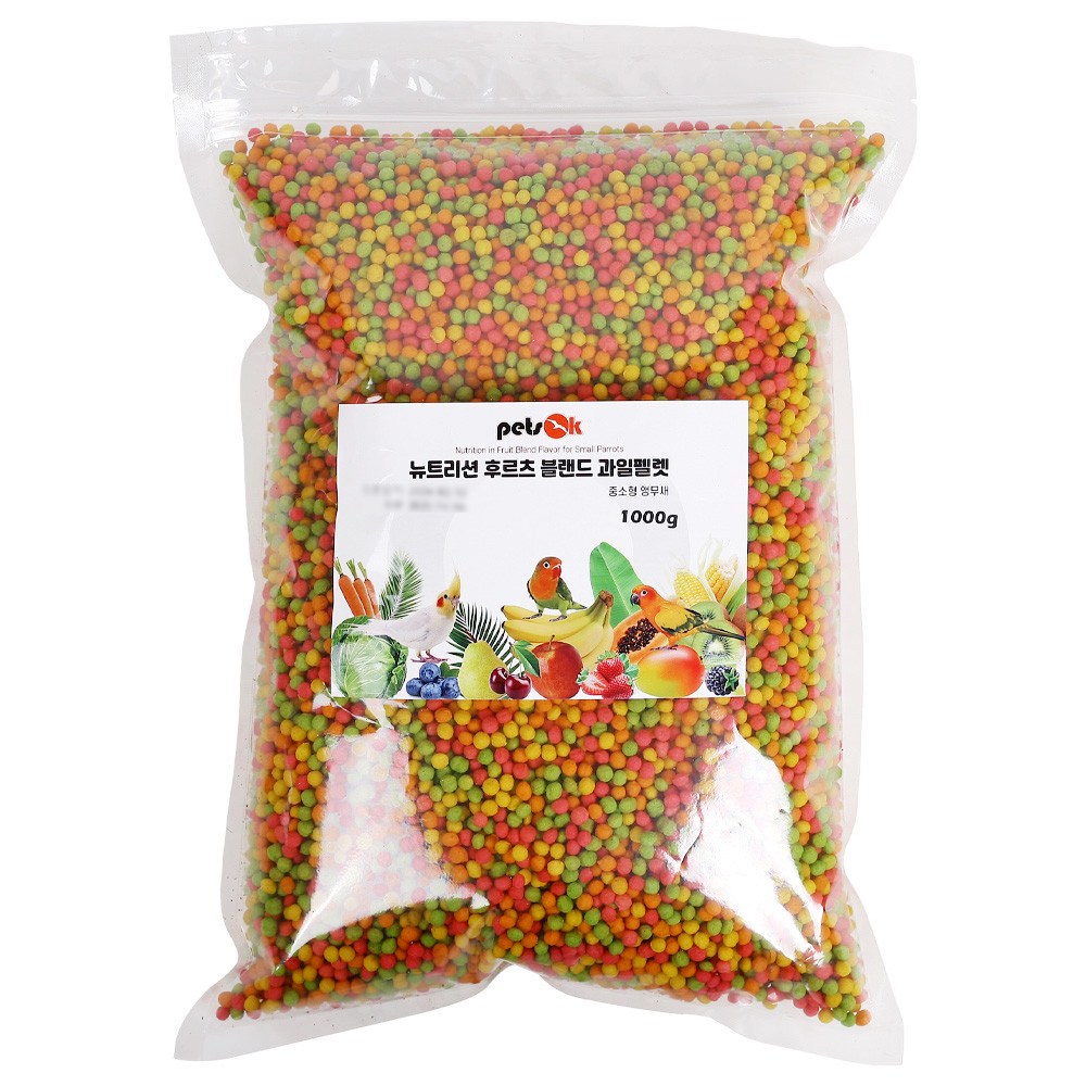 뉴트리션 중소형 앵무새 과일펠렛  앵무새 먹이 사료 11,200원