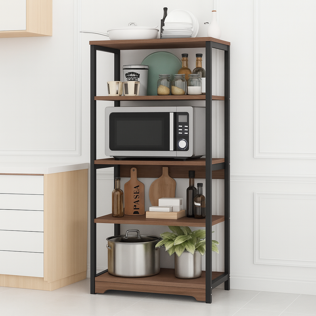 라온프리 튼튼한 밥솥 전자레인지 선반, 5단, 월넛 39,500원