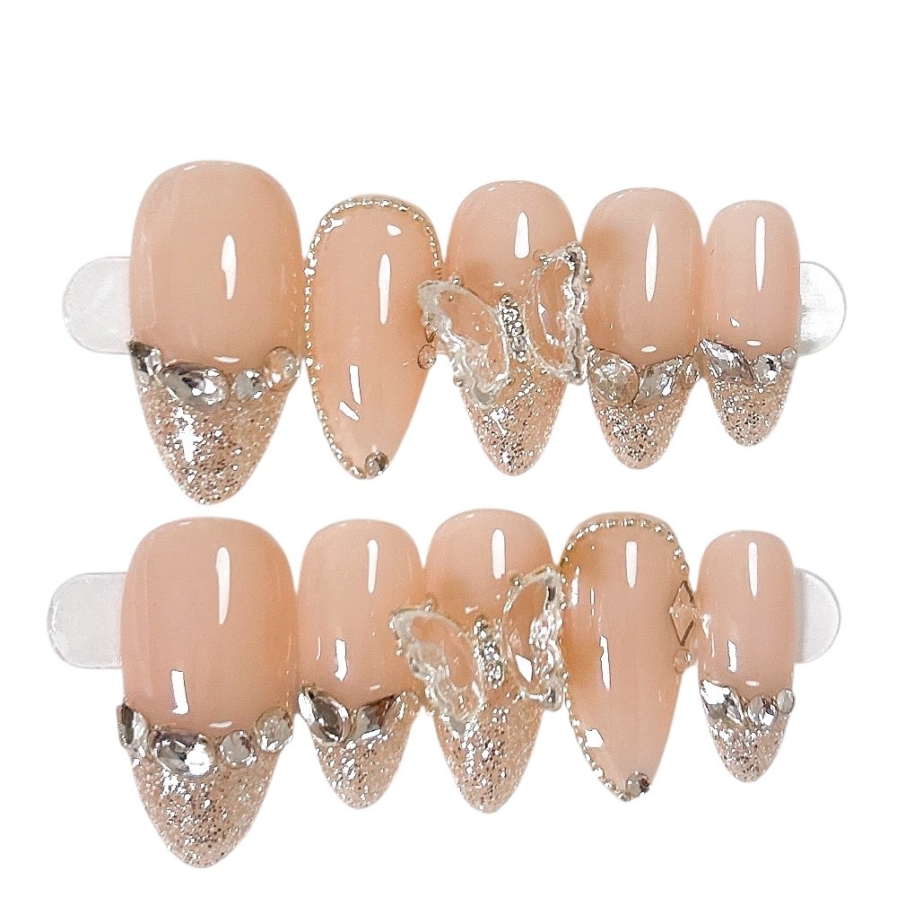 크리스탈 글리터 프렌치 수제 네일팁 10p 29,750원