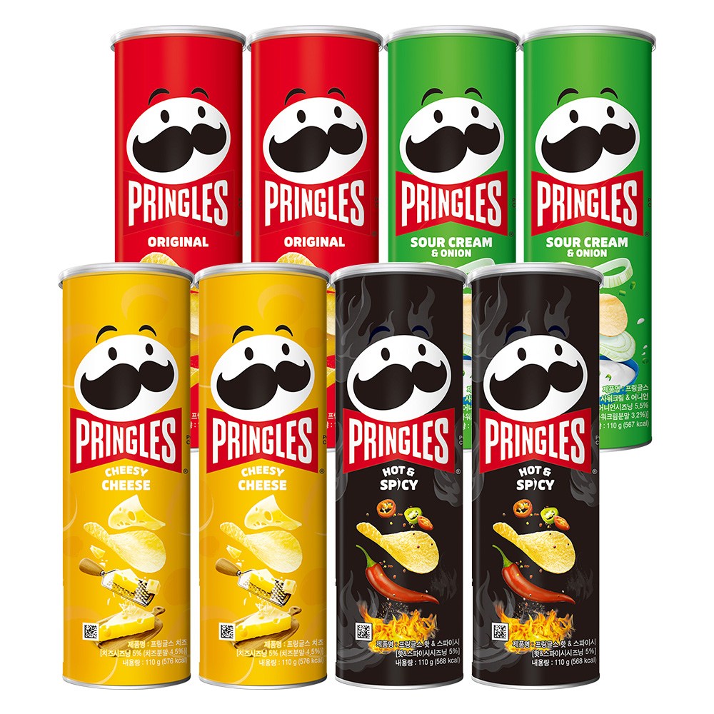 프링글스 (오리지날+양파맛+매운맛+치즈맛) 110g*8개 17,900원