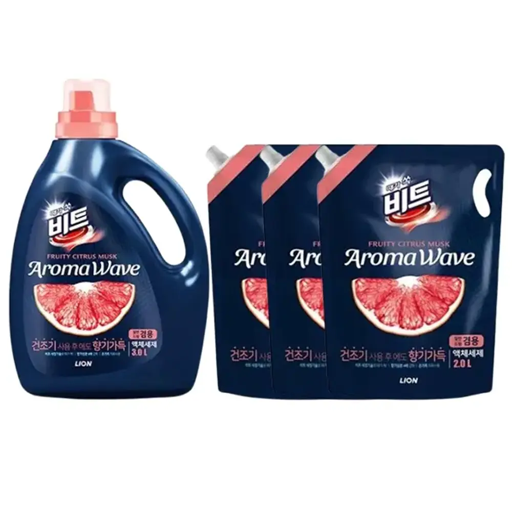 비트 아로마웨이브 용기(시트러스)겸용,3L,1개 + 리필(시트러스)겸용, 2L, 3개 37,600원