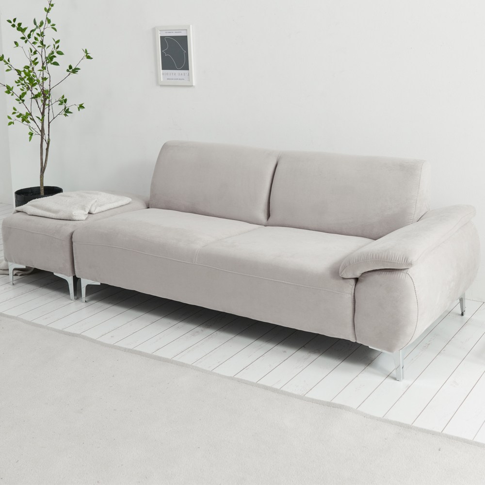 케미 아쿠아텍스 이지클린 패브릭 3인용 소파 스툴, 연그레이 팔걸이 좌형 198,000원