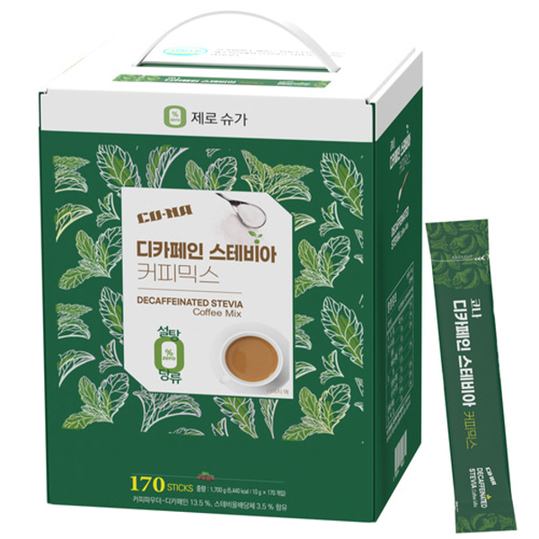 (무료배송)모카씨엔티/나만의 작은 카페/코나 디카페인 스테비아 커피믹스 270T(170T+100T) 73,240원