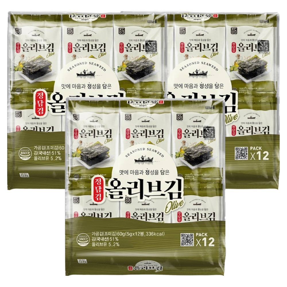 정담김 올리브 도시락김, 5g, 36개 12,220원