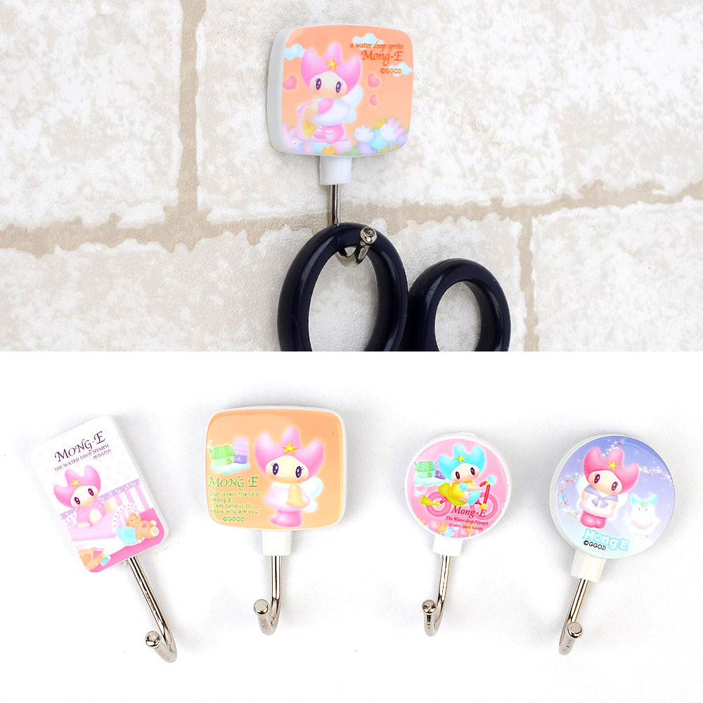 귀여운 캐릭터 행거 고리 부착식 벽 고정 걸이 홀더 다용도 옷걸이 1,900원