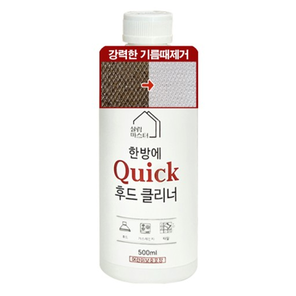 살림마스터 한방에퀵후드클리너 홈쓰 초강력 기름때 제거+대용량지퍼백, 1세트, 500ml 15,390원