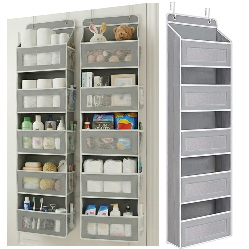 헤븐리 패브릭 다용도 문걸이 5단 포켓 수납 보관함, 1개, 그레이 24,900원